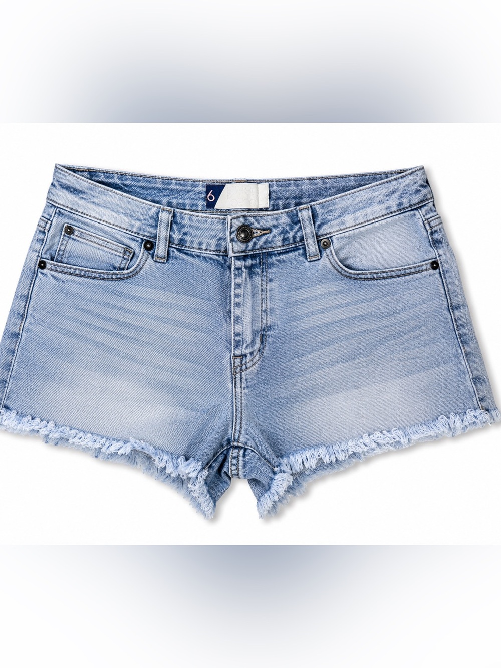 Project Social T Light Wash Raw Hem Denim Shorts Women’s Size 6